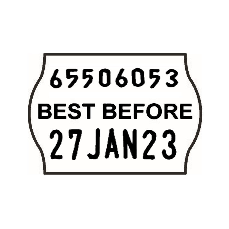 Non-Tamper Proof 22x16mm Meto BEST BEFORE Freezer Grade Label with code and date