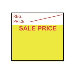 29x28mm Fluoro Yellow REGULAR OR SALE PRICE Meto Removable Adhesive, Non-Tamper Proof Labels - Min Qty 14,000 - Incl. Free Ink Roller