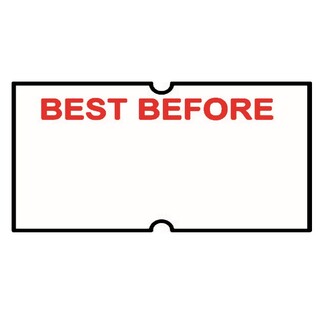 21x12mm BEST BEFORE Labels (red print), Freezer Grade Adhesive, Non-Tamper Proof