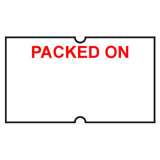 21x12mm PACKED ON Freezer Grade Adhesive, Non Tamper Proof Labels - Min Qty. 20,000 - Incl. Free Ink Roller