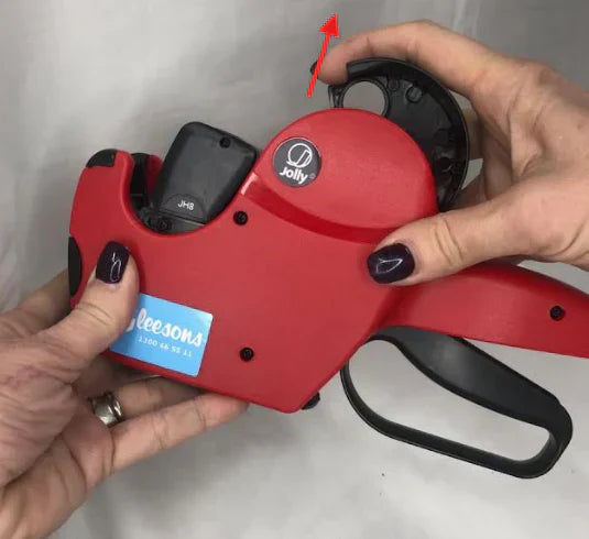 Replacing a label roll in Jolly JH8 gun