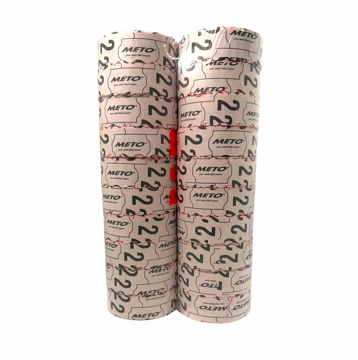 22x12mm Meto fluoro red permanent label bundle