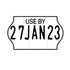 Tamper Proof 18x11mm Meto USE BY Freezer Grade Label with date