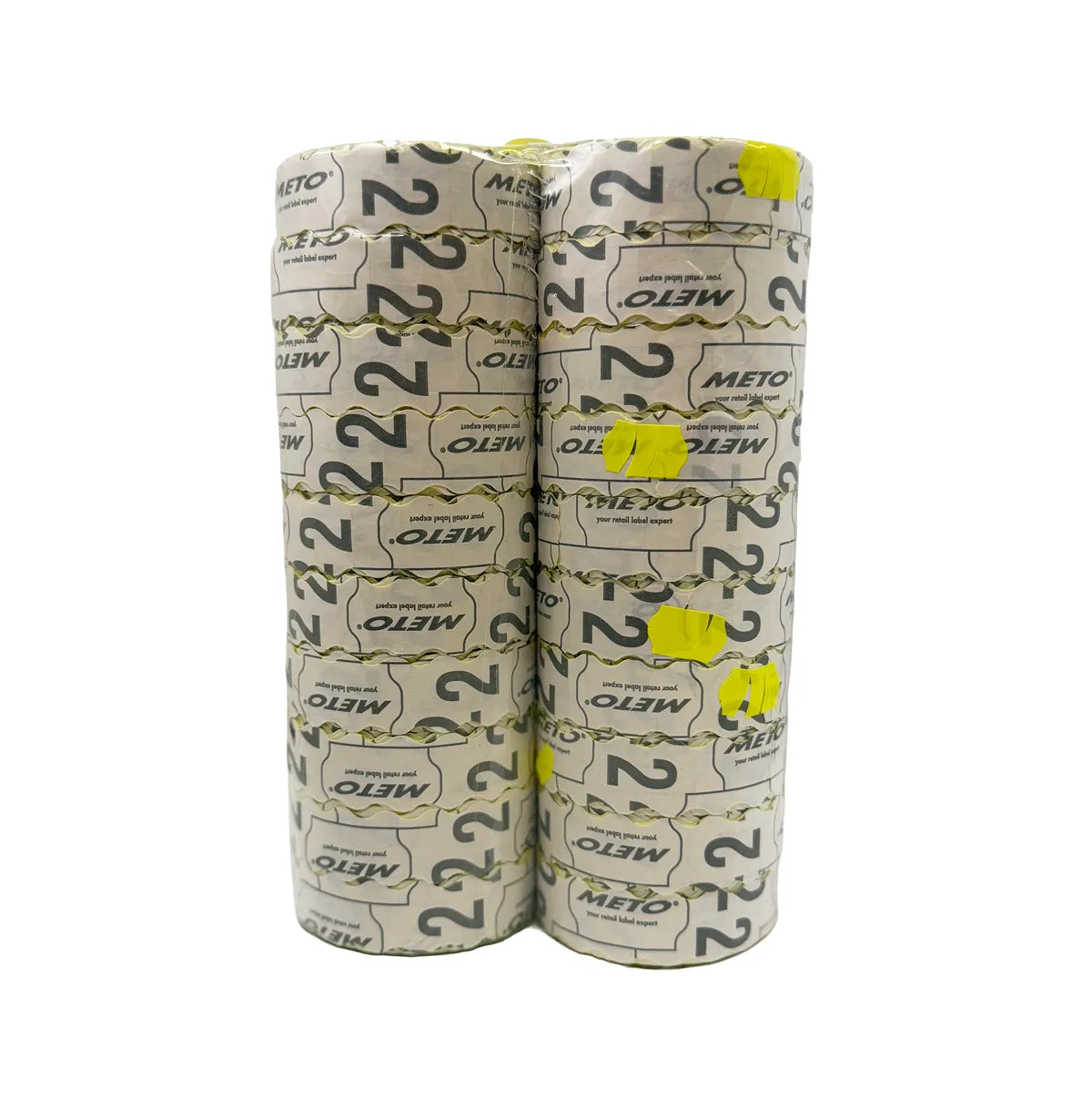 18x11mm Meto fluoro yellow permanent label bundle