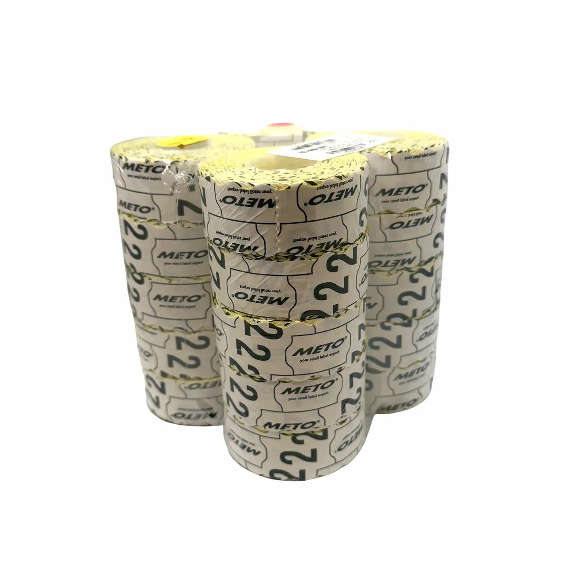 26x12mm Meto fluoro yellow permanent label bundle