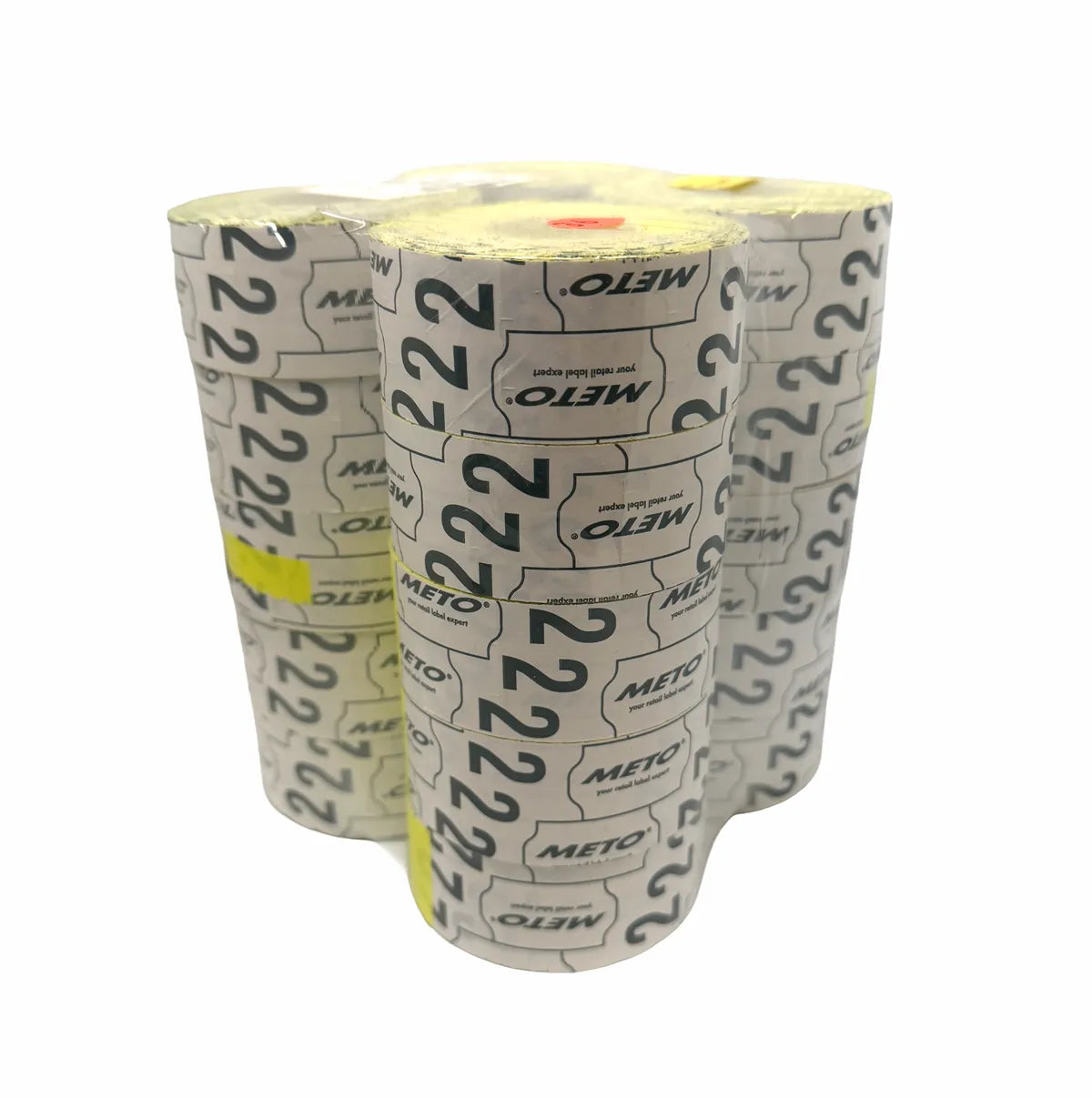 29x28mm Meto fluoro yellow permanent label bundle