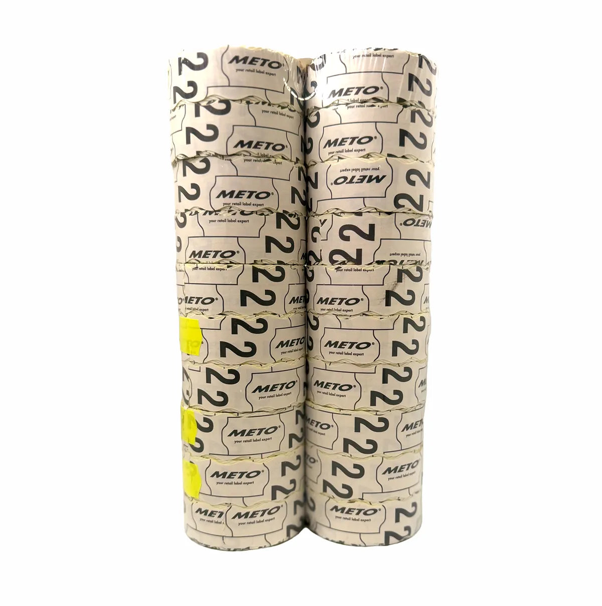 22x16mm fluoro yellow permanent label bundle