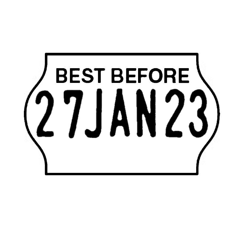 Non-Tamper Proof 18x11mm Meto BEST BEFORE Freezer Grade Label with date
