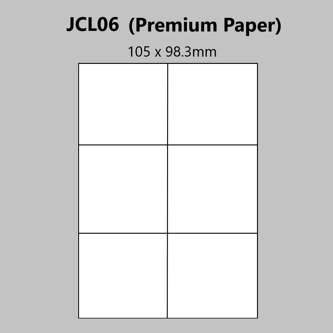 A4 Laser Printer Labels - 6 Labels Per Page - 100 Sheets