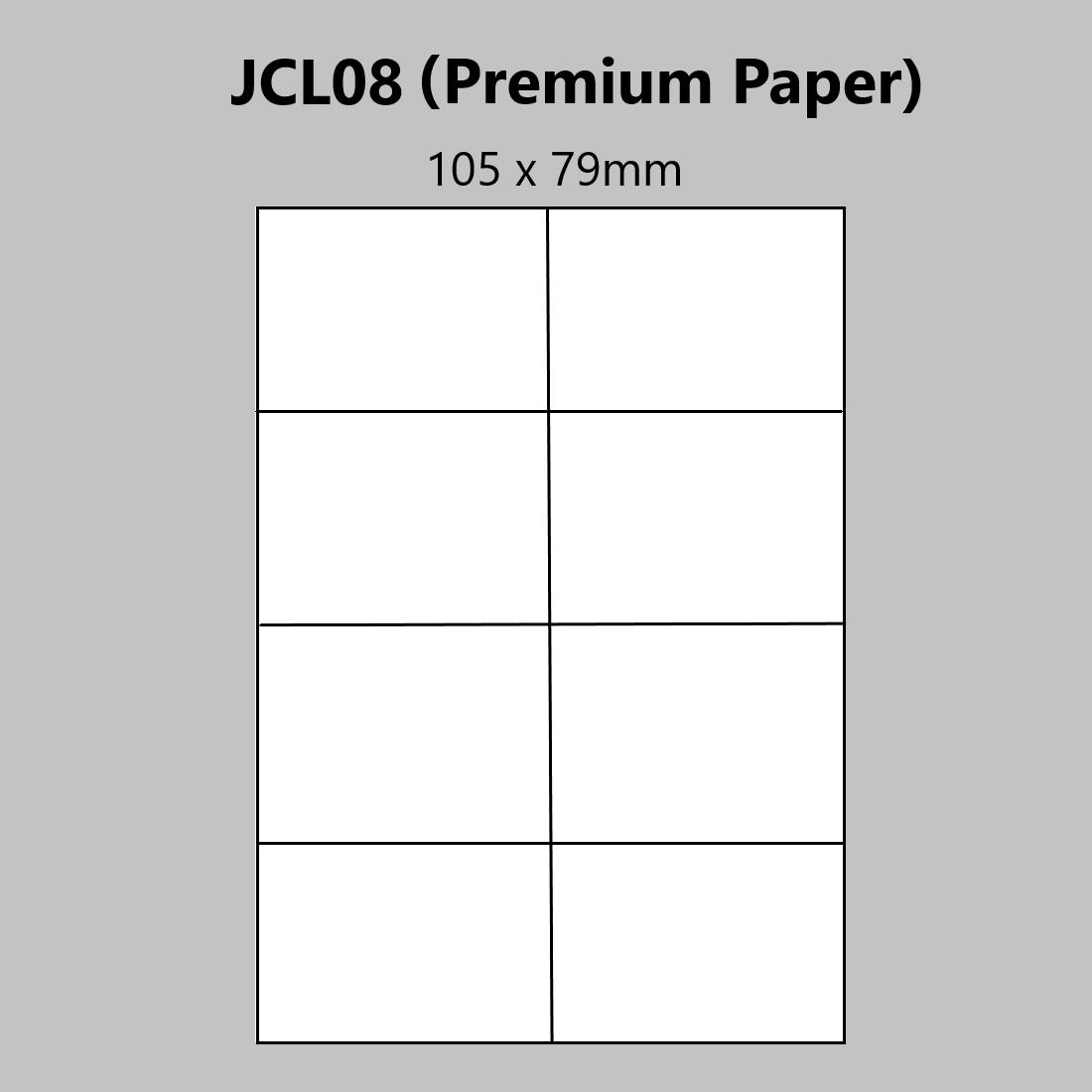 A4 Laser Printer Labels - 8 Labels Per Page - 100 Sheets