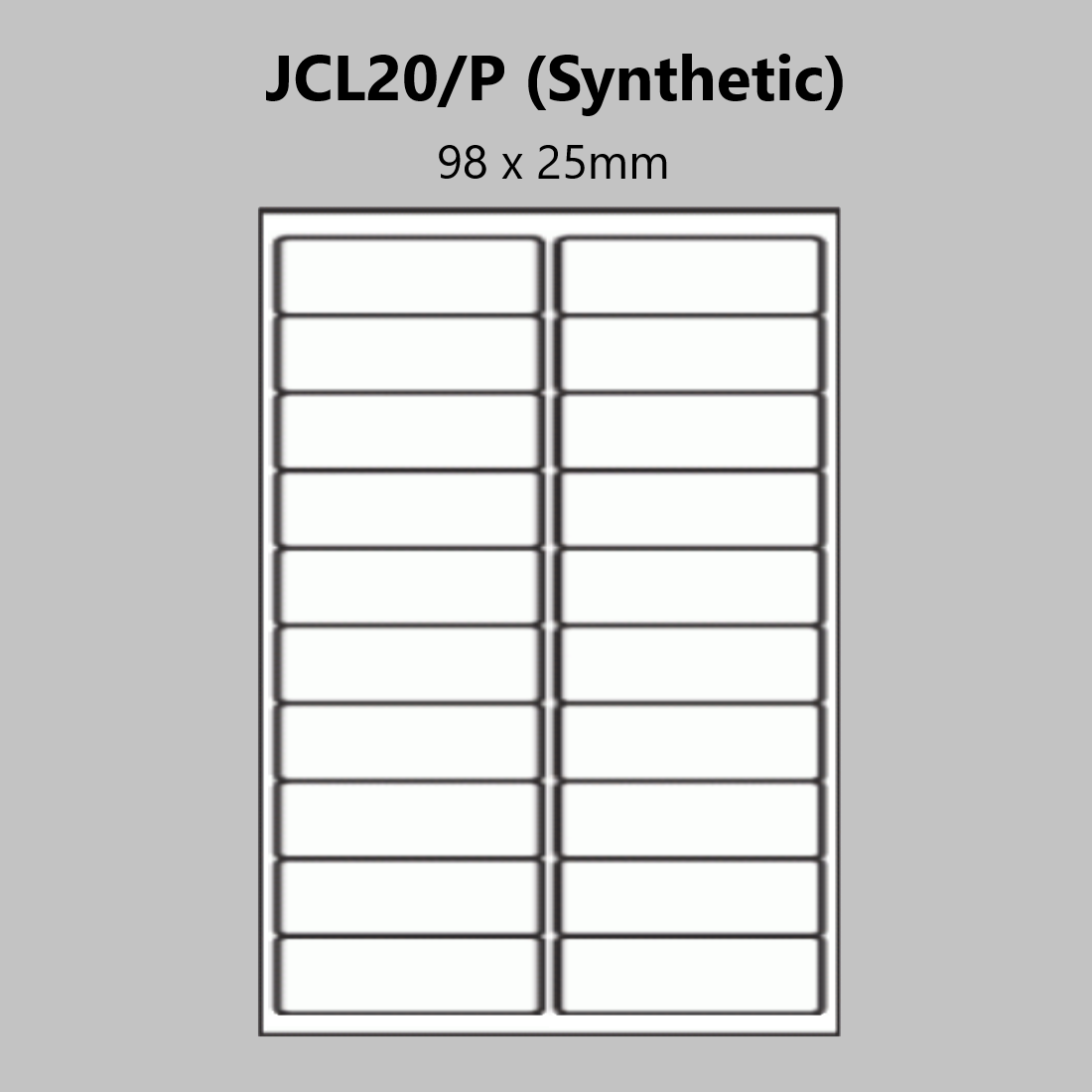 A4 Weatherproof Laser Printer Labels - 20 Labels Per Page - 50 Sheets
