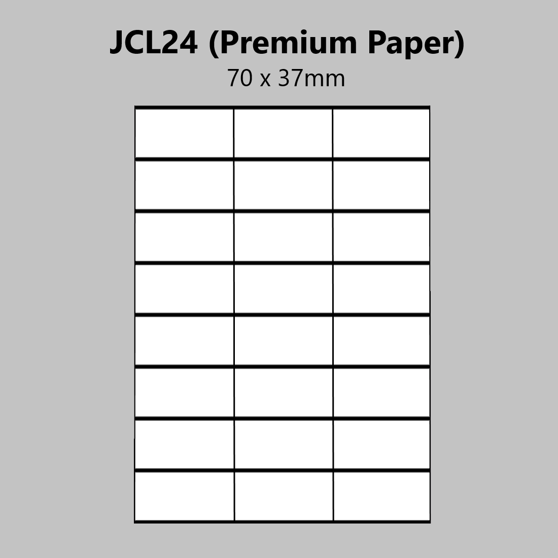 A4 Laser Printer Labels - 24 Labels Per Page - 100 Sheets