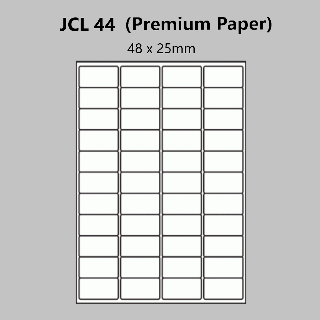 A4 Laser Printer Labels - 44 Labels Per Page - 100 Sheets